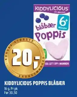 Coop Obs Kiddylicious Poppis Blåbær tilbud