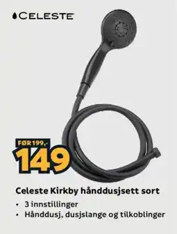 Megaflis Celeste Kirkby hånddusjsett sort tilbud
