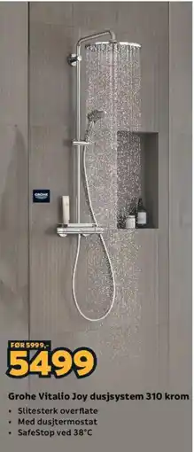 Megaflis Grohe Vitalio Joy dusjsystem 310 krom tilbud