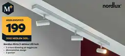 Megaflis Nordlux Birte 3-skinne LED hvit tilbud