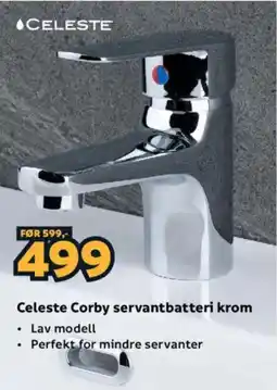Megaflis Celeste Corby servantbatteri krom tilbud