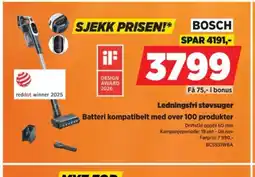 POWER Bosch Ledningsfri støvsuger tilbud