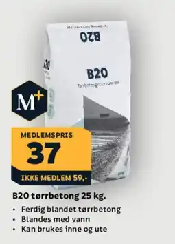Megaflis B20 tørrbetong tilbud