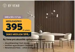 Megaflis By Venø pro akustikk spileplate valnøtt tilbud