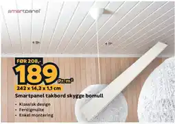 Megaflis Smartpanel takbord skygge bomull tilbud