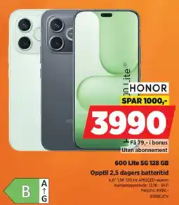 POWER Honor 600 Lite 5G 128 GB tilbud
