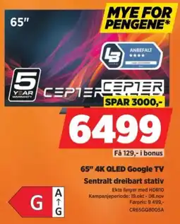 POWER Cepter 65" 4K QLED Google TV tilbud