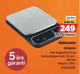 POWER Kjøkkenvekt Stålplate tilbud