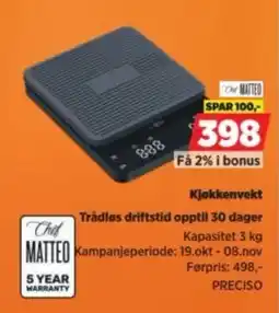 POWER Chef Matteo Kjøkkenvekt tilbud