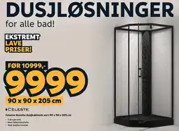 Megaflis Celeste Novello dusjkabinett sort tilbud