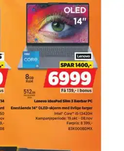 POWER Lenovo IdeaPad Slim 3 Bærbar PC tilbud