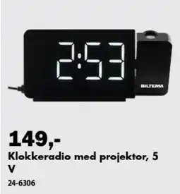 Biltema Biltema klokkeradio med projektor tilbud