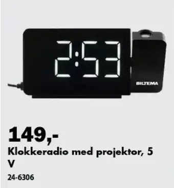 Biltema klokkeradio med projektor