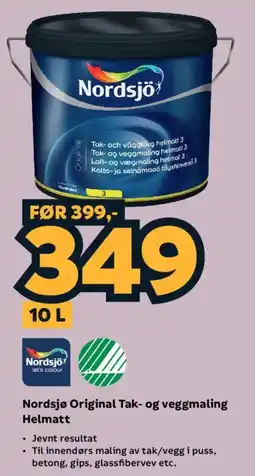 Megaflis Nordsjø Original Tak- og veggmaling Helmatt tilbud