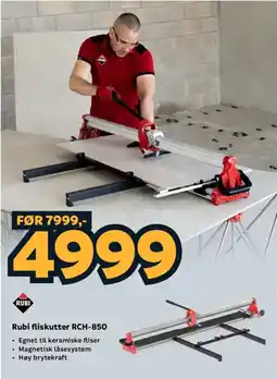 Megaflis Rubi fliskutter RCH-850 tilbud