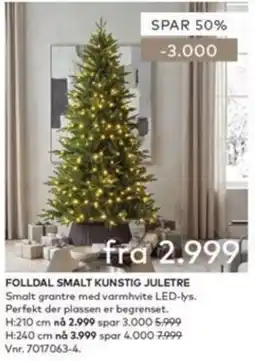 Skeidar Folldal Smalt Kunstig Juletre tilbud