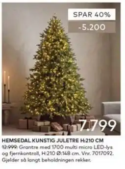 Skeidar Hemsedal kunstig juletre tilbud