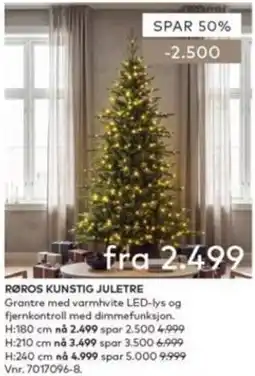 Skeidar Røros Kunstig Juletre tilbud