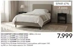 Skeidar Xov Komfort 5 Regulerbar Seng tilbud