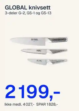 Jernia Global knivsett tilbud