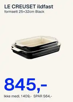 Jernia Le creuset ildfast formsett 25+32cm black tilbud