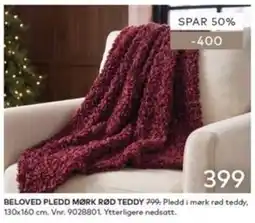 Skeidar Beloved PLEDD Mørk Rød Teddy tilbud