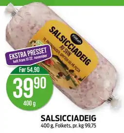 Kiwi Folkets Salsicciadeig tilbud