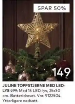 Skeidar Juline toppstjerne med led-lys tilbud
