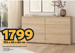 Megaflis Tvilum Nova kommode eik 6 skuffer tilbud