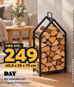 Megaflis Day vedstabler sort tilbud