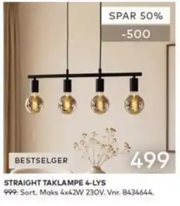 Skeidar Straight Taklampe 4-lys tilbud