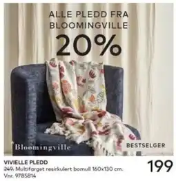 Skeidar Bloomingville vivielle pledd tilbud