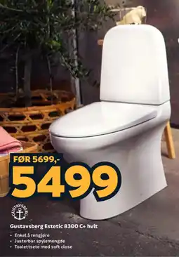 Megaflis Gustavsberg Estetic 8300 C+ hvit tilbud