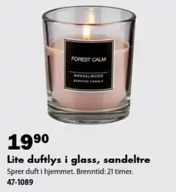 Biltema Lite duftlys i glass, sandeltre tilbud