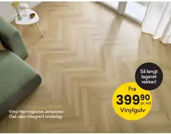 Vinyl Herringbone Johannes Oak uten integrert underlag