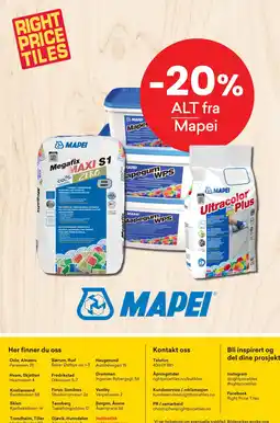 Right Price Tiles Mapei tilbud