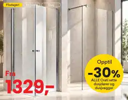 Right Price Tiles Crati rette dusjdører og dusjvegger tilbud