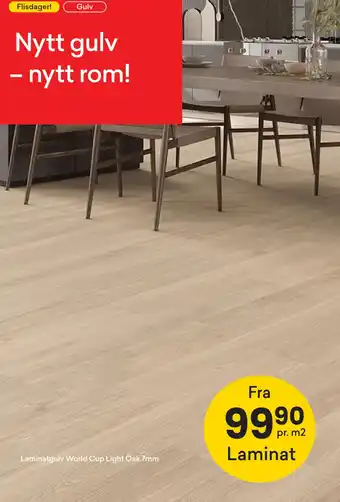 Laminatgulv World Cup Light Oak 7mm