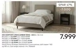 Skeidar XOV KOMFORT 5 REGULERBAR SENG tilbud