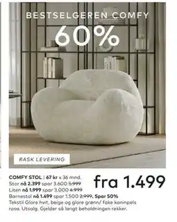 Skeidar COMFY STOL tilbud