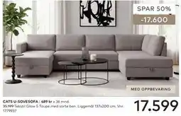 Skeidar CATS U-SOVESOFA tilbud