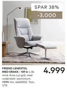 Skeidar FRIEND LENESTOL MED KRAKK tilbud