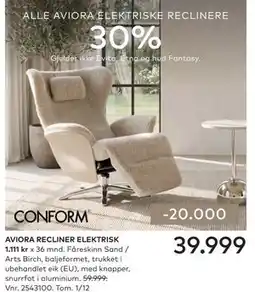 Skeidar AVIORA RECLINER ELEKTRISK tilbud