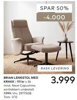 Skeidar BRIAN LENESTOL MED KRAKK tilbud