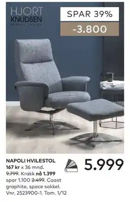 Skeidar NAPOLI HVILESTOL tilbud