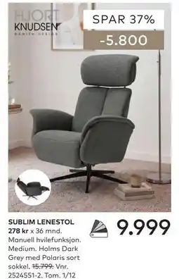 Skeidar SUBLIM LENESTOL tilbud