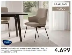 Skeidar STRESSLESS CHILLI LAV SPISESTOL MED ARM D300 tilbud
