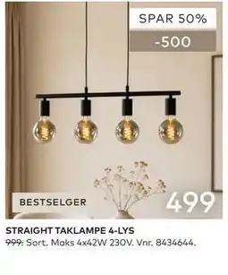 Skeidar STRAIGHT TAKLAMPE 4-LYS tilbud