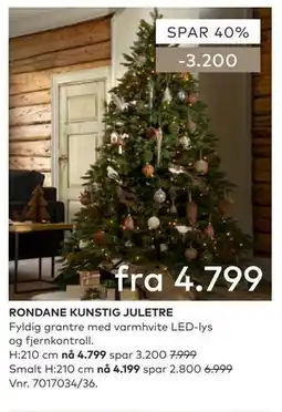 Skeidar RONDANE KUNSTIG JULETRE tilbud