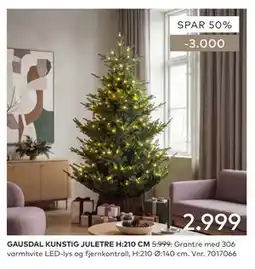 Skeidar GAUSDAL KUNSTIG JULETRE H:210 CM tilbud